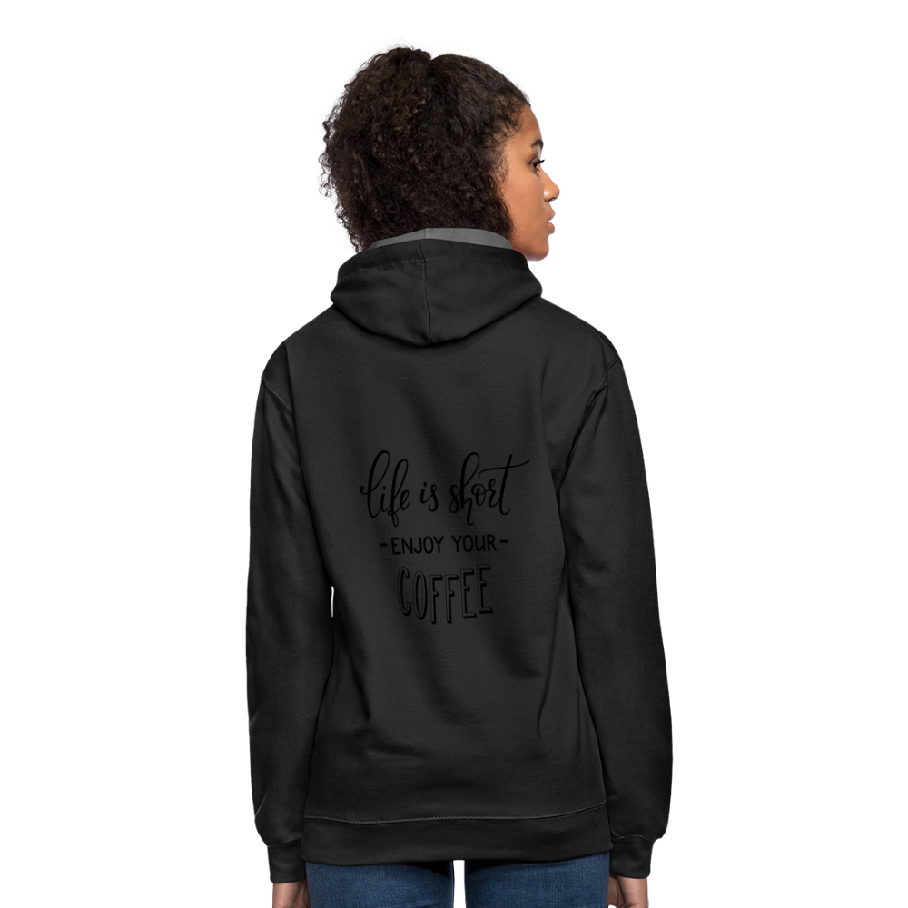 Contrast Hoodie - black/asphalt