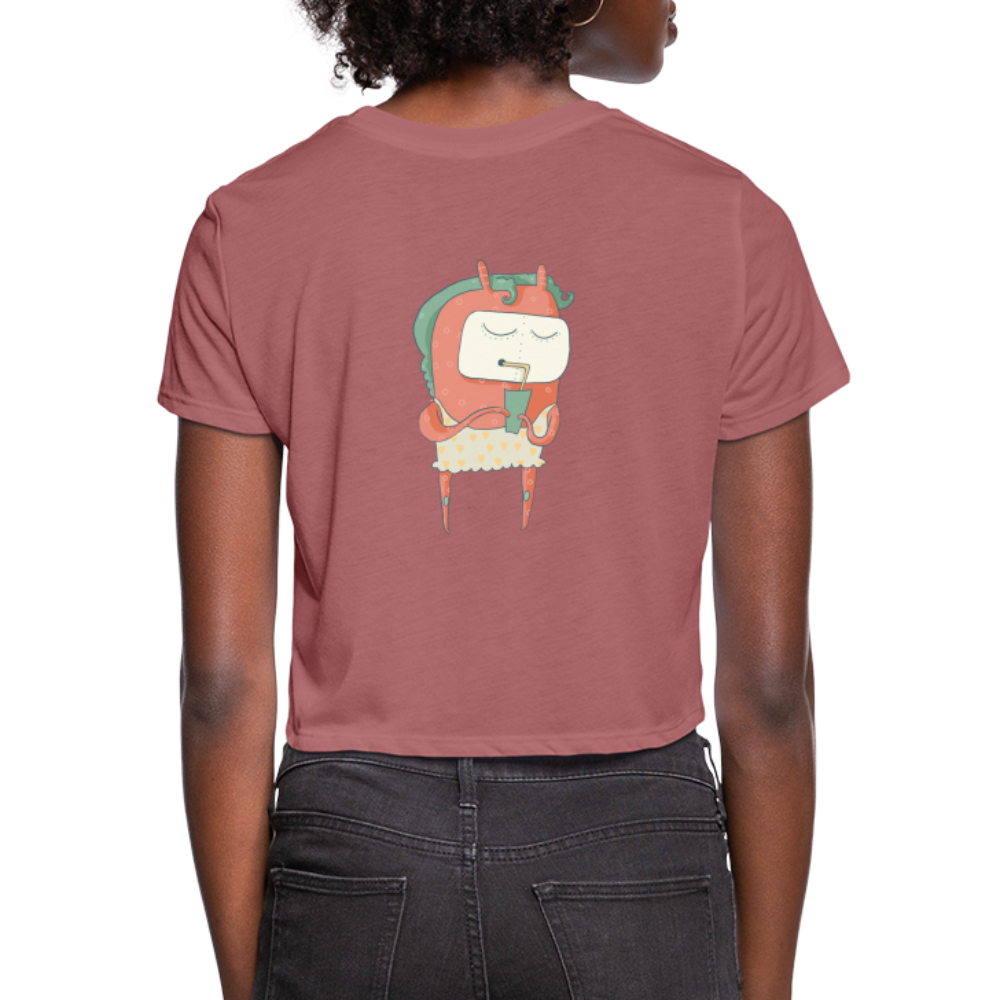 Women's Cropped T-Shirt - mauve