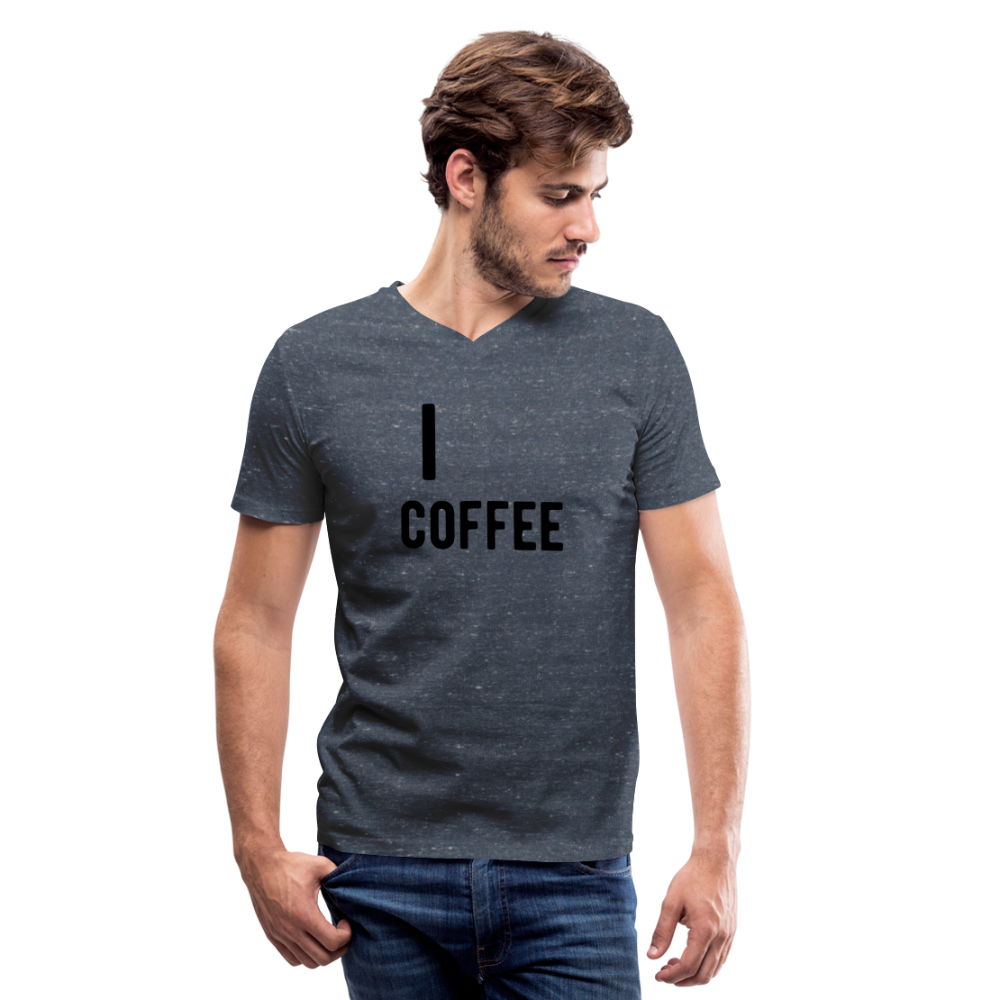 Men's V-Neck T-Shirt - heather navy