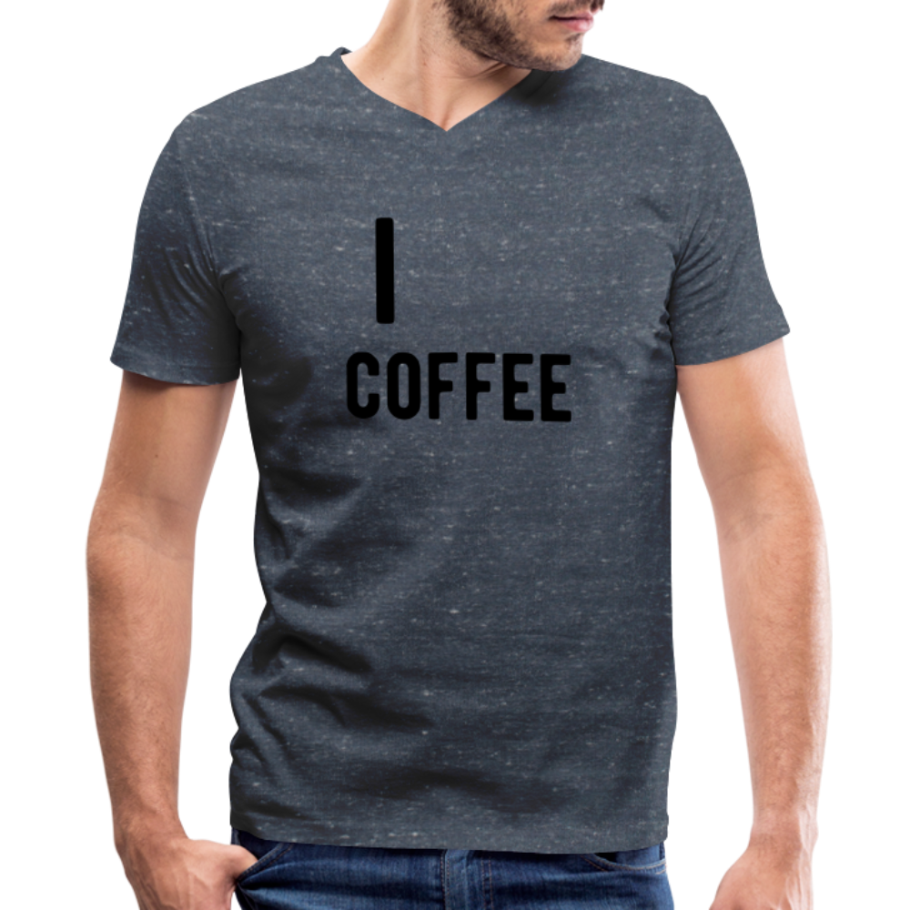 Men's V-Neck T-Shirt - heather navy
