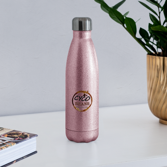 Insulated Stainless Steel Water Bottle - pink glitter