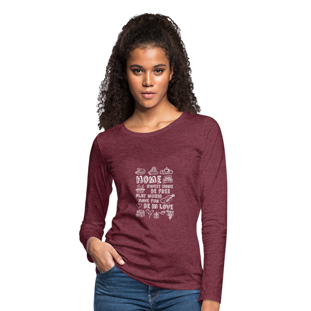 Women's Premium Long Sleeve T-Shirt - heather burgundy