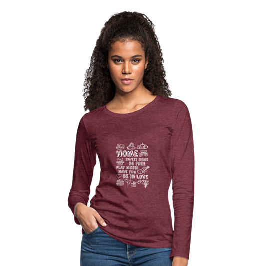 Women's Premium Long Sleeve T-Shirt - heather burgundy