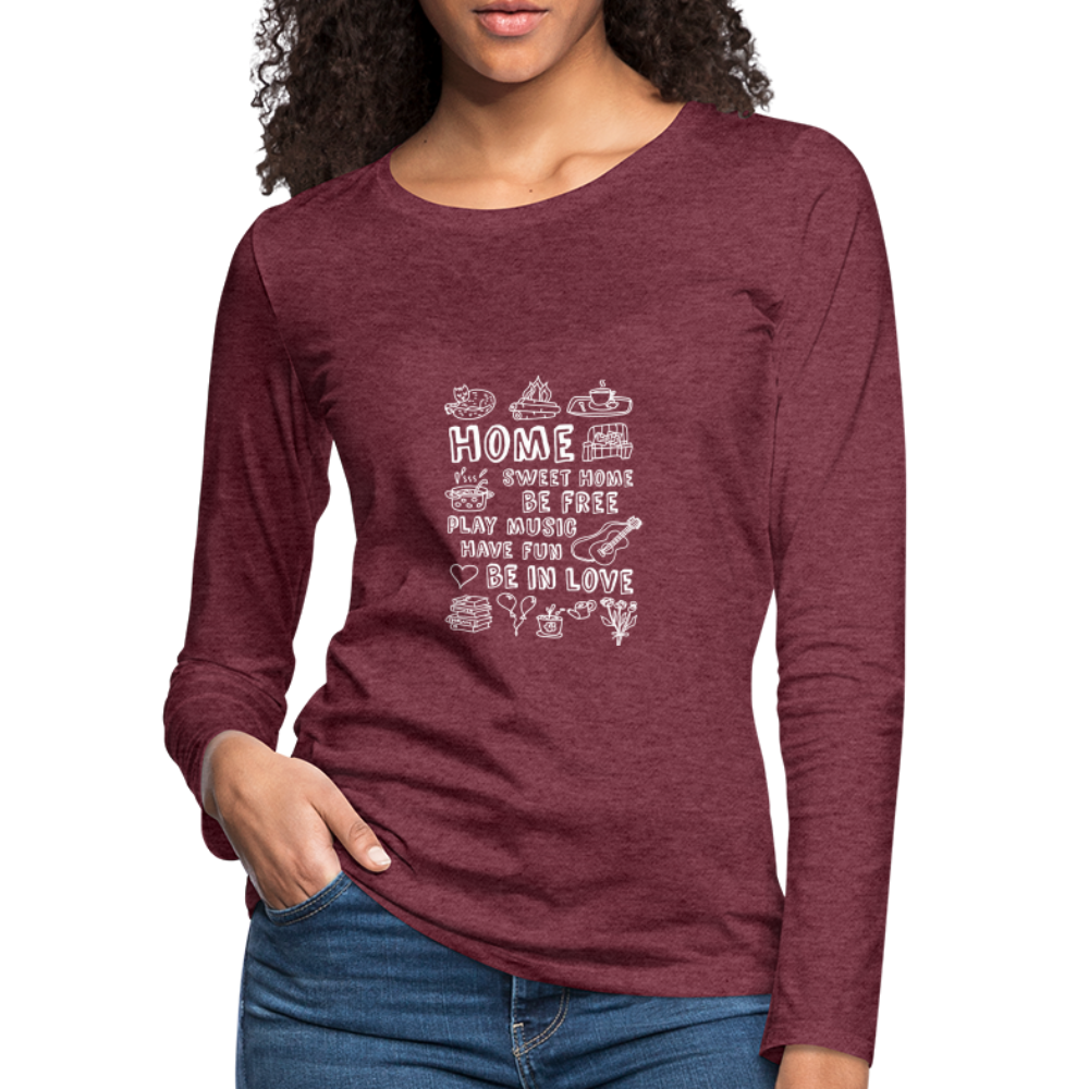 Women's Premium Long Sleeve T-Shirt - heather burgundy