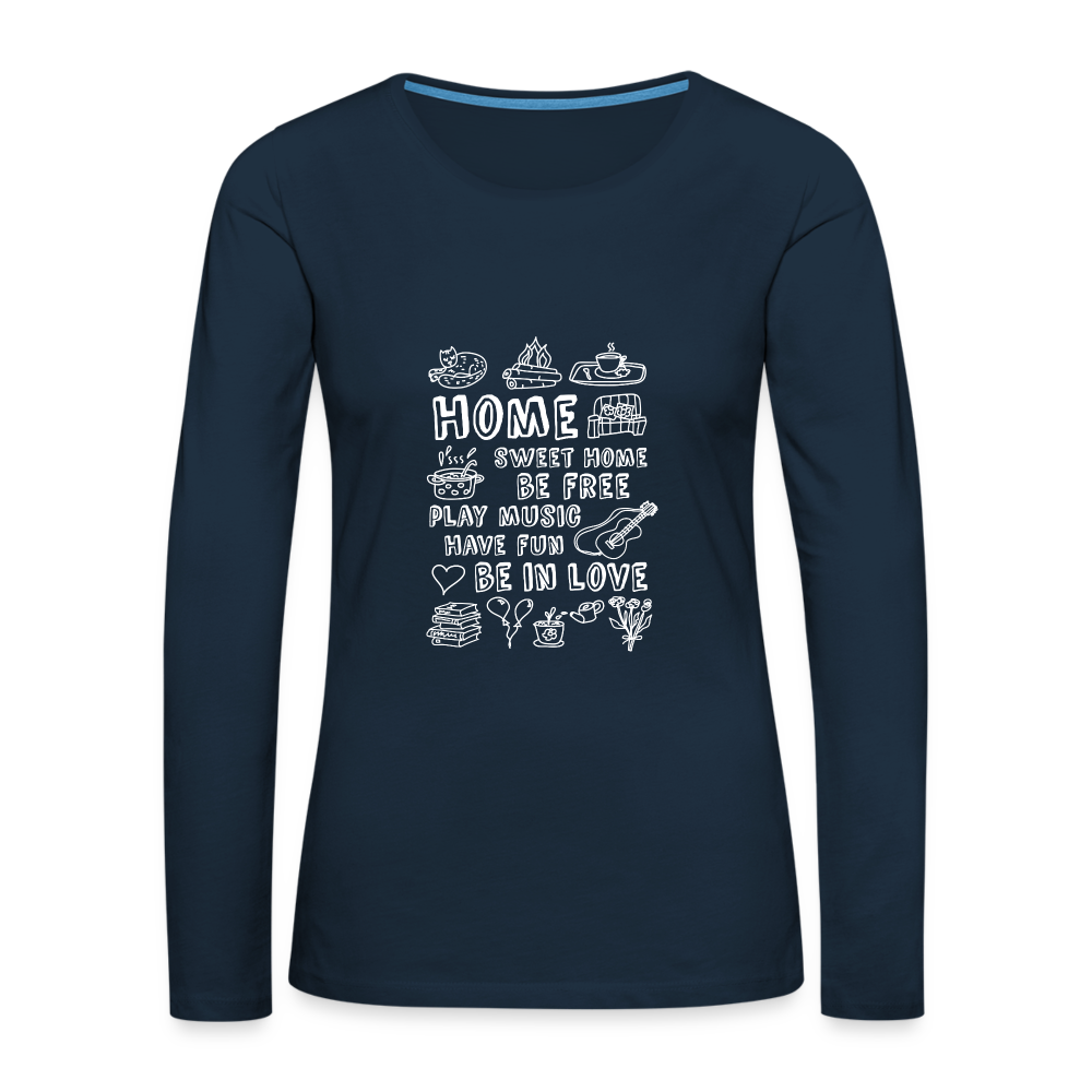 Women's Premium Long Sleeve T-Shirt - deep navy