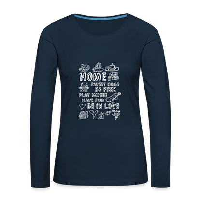 Women's Premium Long Sleeve T-Shirt - deep navy