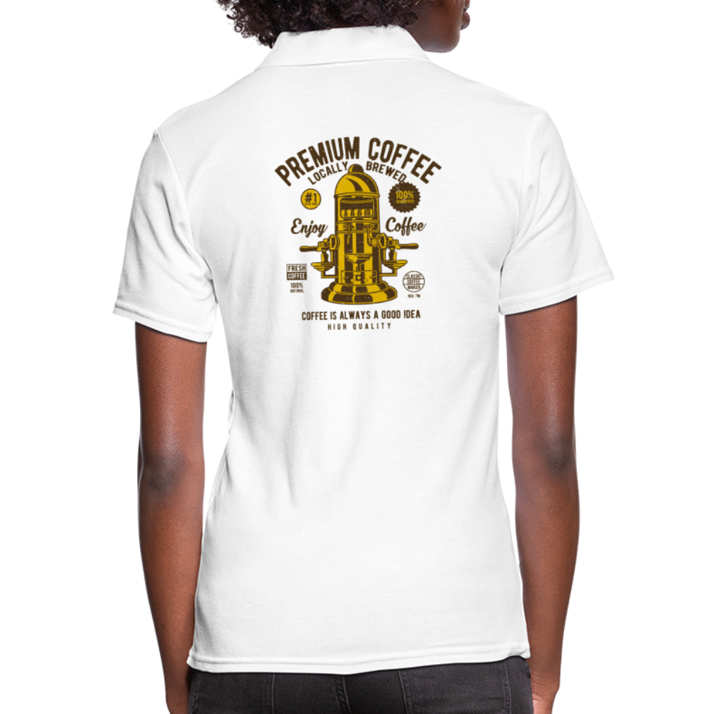 Women's Pique Polo Shirt - white