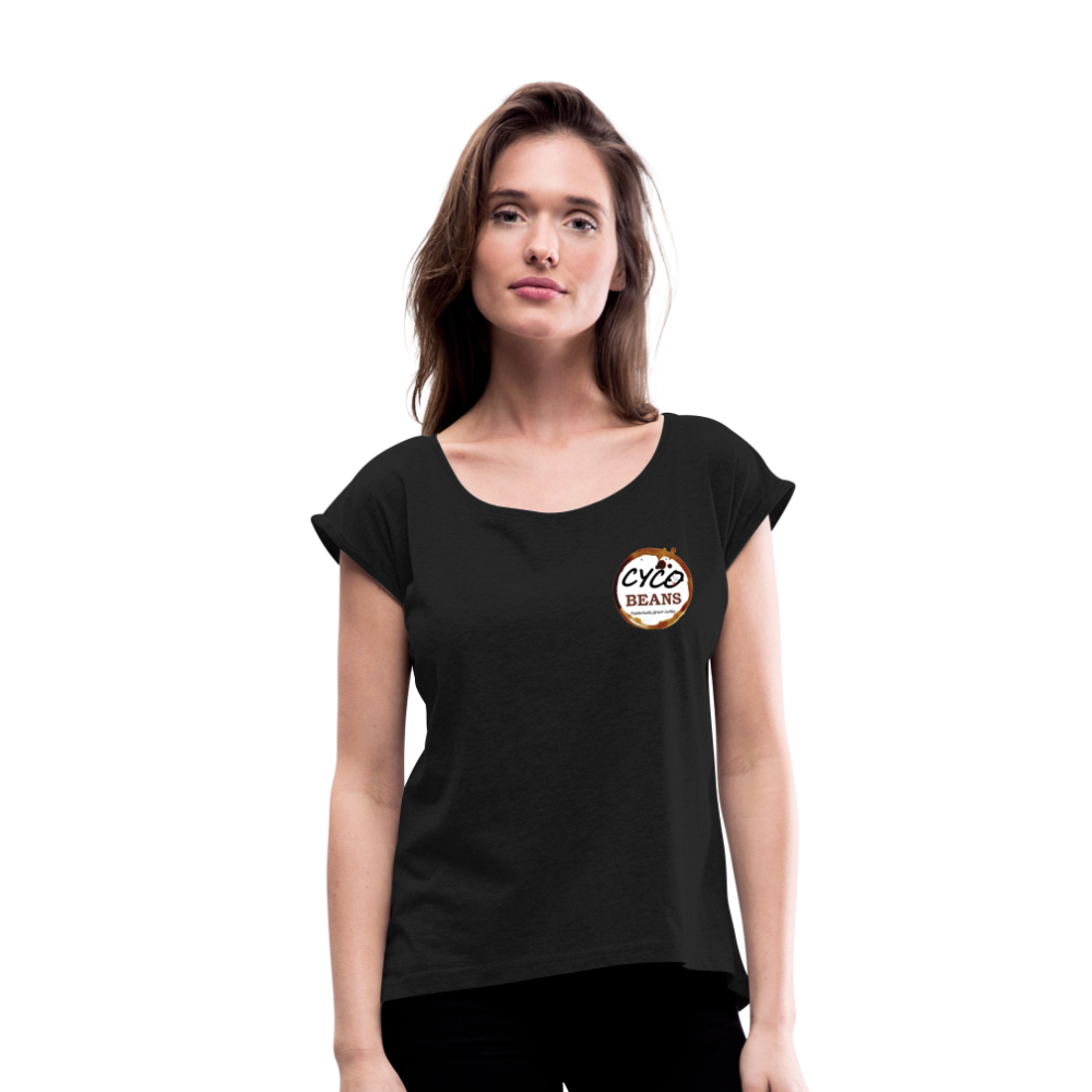 Women's Roll Cuff T-Shirt - black
