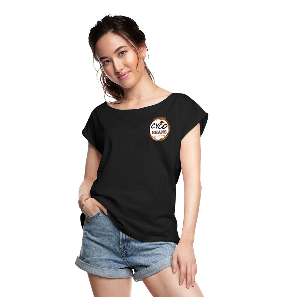 Women's Roll Cuff T-Shirt - black