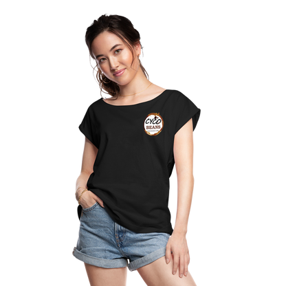 Women's Roll Cuff T-Shirt - black