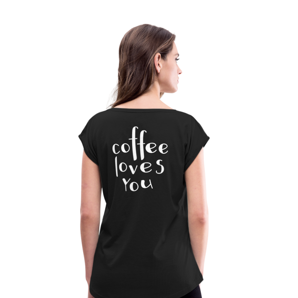 Women's Roll Cuff T-Shirt - black