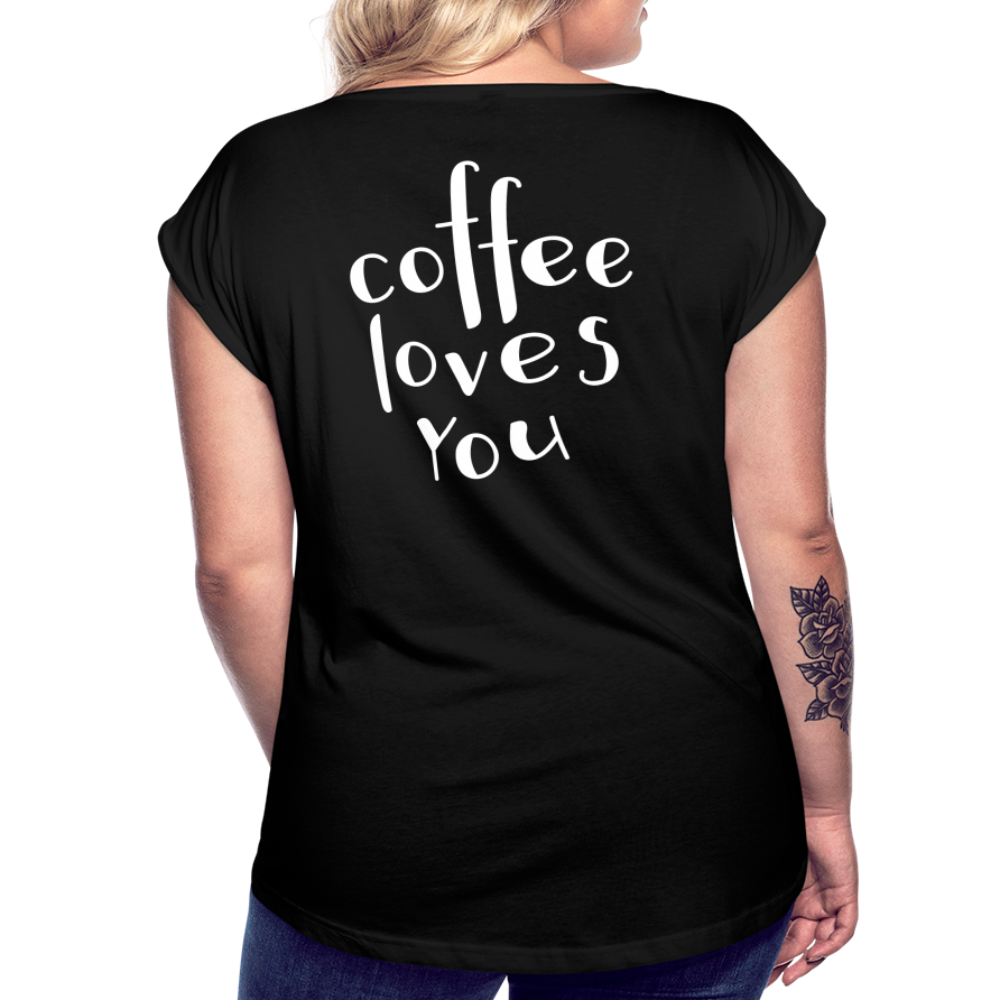 Women's Roll Cuff T-Shirt - black