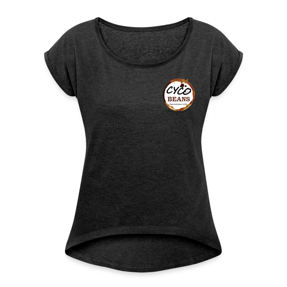 Women's Roll Cuff T-Shirt - heather black