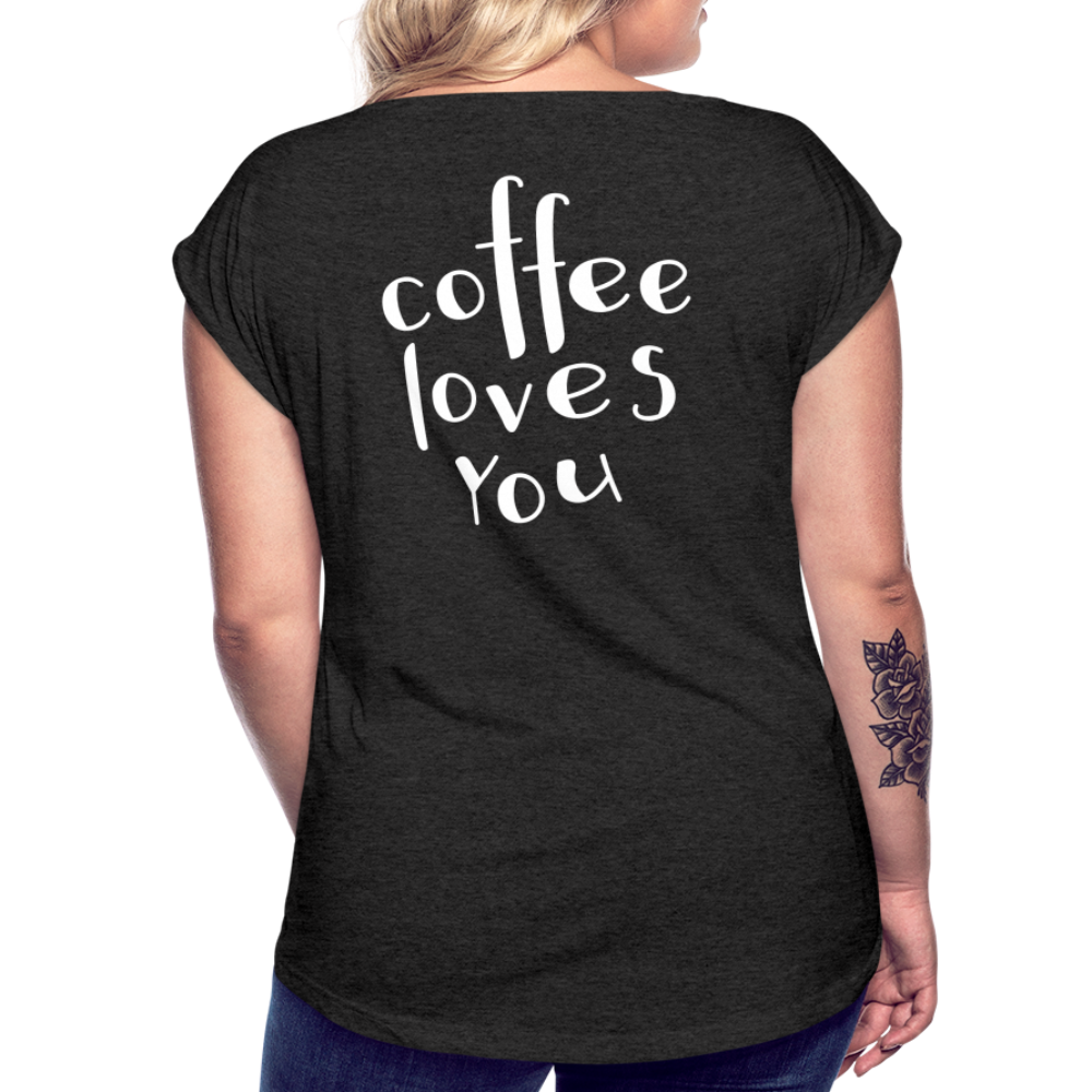 Women's Roll Cuff T-Shirt - heather black