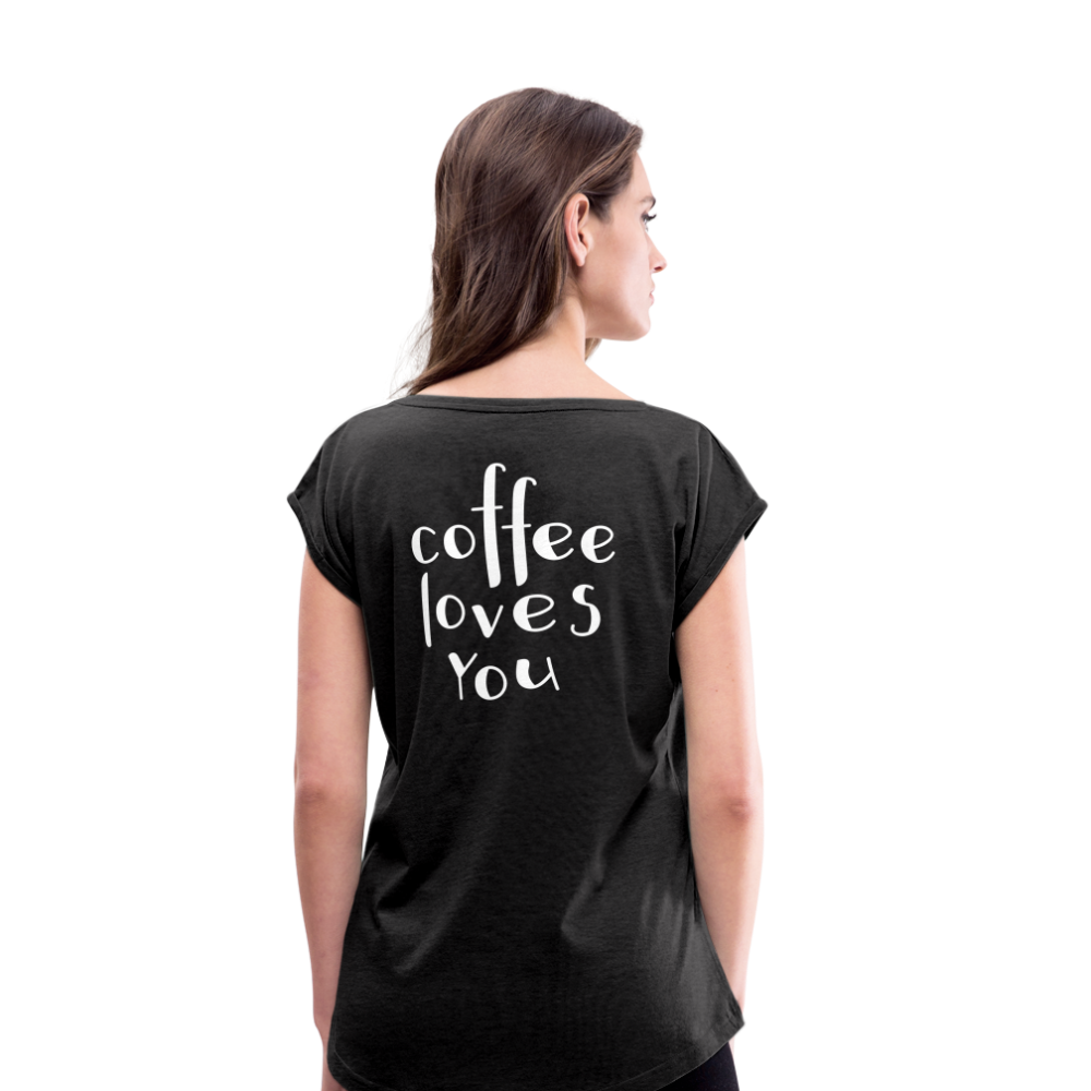Women's Roll Cuff T-Shirt - heather black