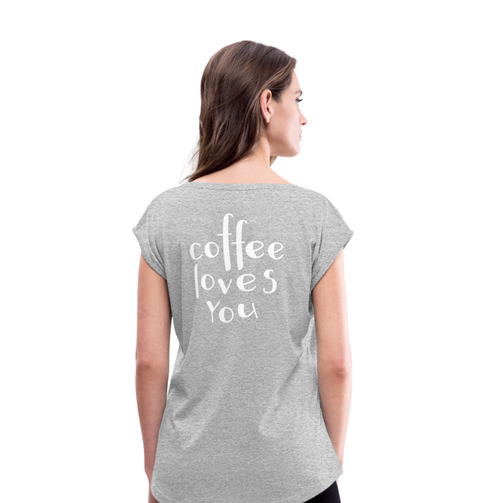 Women's Roll Cuff T-Shirt - heather gray