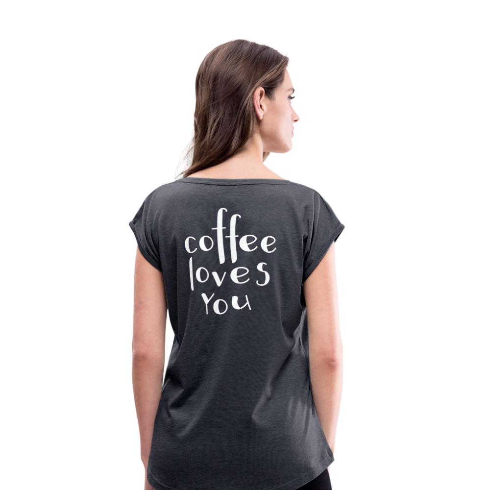 Women's Roll Cuff T-Shirt - navy heather