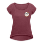 Women's Roll Cuff T-Shirt - heather burgundy