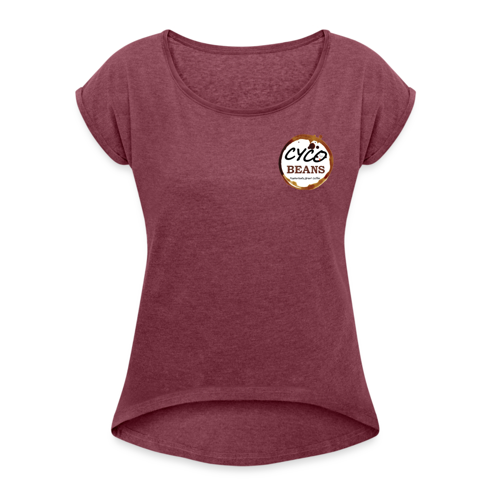 Women's Roll Cuff T-Shirt - heather burgundy