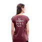 Women's Roll Cuff T-Shirt - heather burgundy