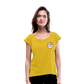 Women's Roll Cuff T-Shirt - mustard yellow